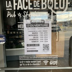 La Face de Boeuf - Fermé les dimanches et lundis.  Du mardi au samedi de 11h à 21h.