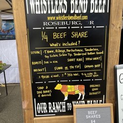Umpqua Valley Farmers' Market - Beef for sale. 1/4 beef (around 90 lbs) is ~$750