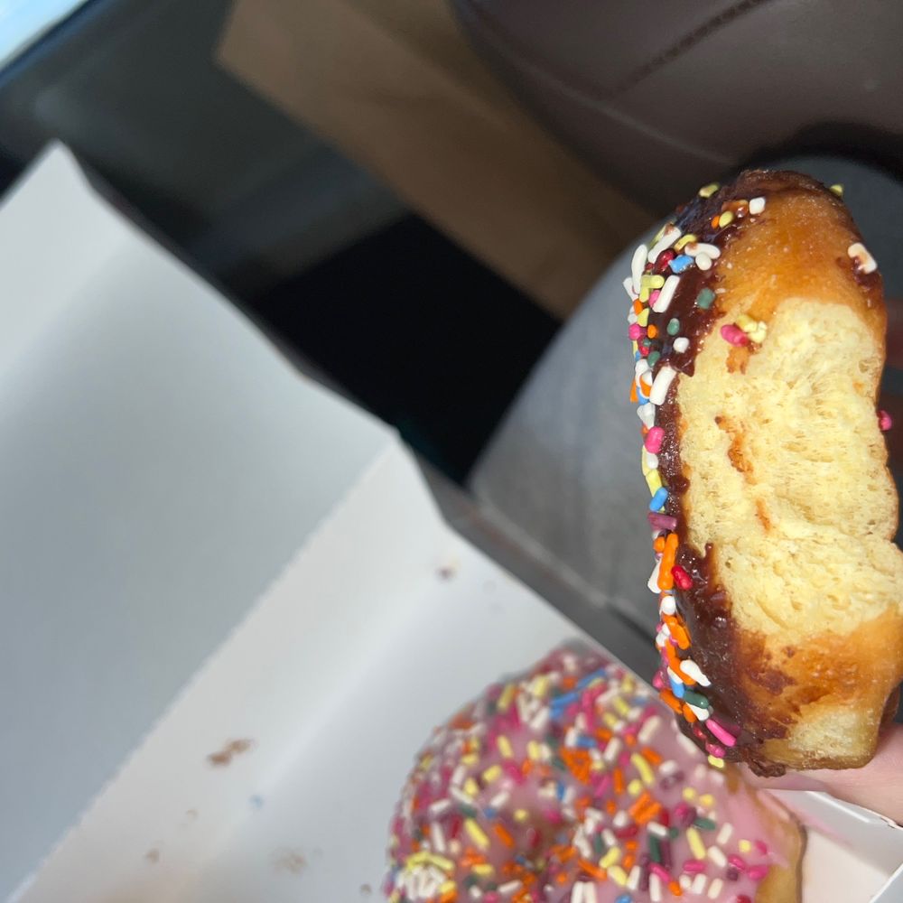 Donuts were dry, cold, and stale.