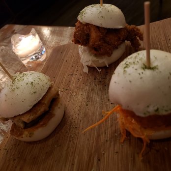 The BAO - Trio of baos: fried chicken, fried shrimp, BBQ chicken - Asian Fusion Near Me - Clayton, Missouri The BAO - Trio of baos: fried chicken, fried shrimp, BBQ chicken - Asian Fusion Near Me - Clayton, Missouri