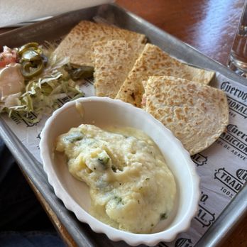 1900 Mexican Grill - Quesadilla and poblano mashed potatoes - Cocktail Bars Near Me - Charlotte, North Carolina 1900 Mexican Grill - Quesadilla and poblano mashed potatoes - Cocktail Bars Near Me - Charlotte, North Carolina
