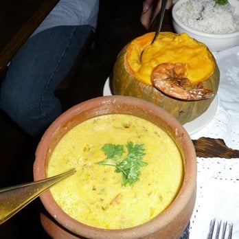Casa Restaurant - Seafood and Pumpkin Stew (top) and Seafood Stew (bottom) - Brazilian Near Me - New York, New York