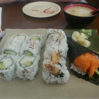 Kojima Sushi - $7.45 slection of 3 items with miso soup. Chopped scallop cone, dynamite, california roll - Sushi Bars Near Me - Vancouver, British Columbia Kojima Sushi - $7.45 slection of 3 items with miso soup. Chopped scallop cone, dynamite, california roll - Sushi Bars Near Me - Vancouver, British Columbia