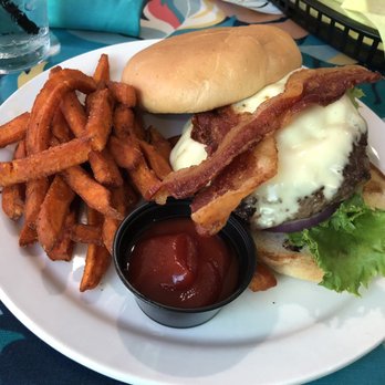Vernon’s Lakeside - Cajun Burger with Sweet Potato Fries - American Near Me - Seven Point, Texas Vernon’s Lakeside - Cajun Burger with Sweet Potato Fries - American Near Me - Seven Point, Texas