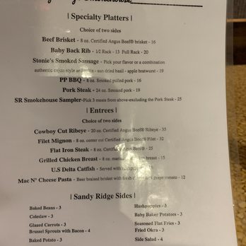 Sandy Ridge Smokehouse - Menu - American Near Me - East Prairie, Missouri Sandy Ridge Smokehouse - Menu - American Near Me - East Prairie, Missouri