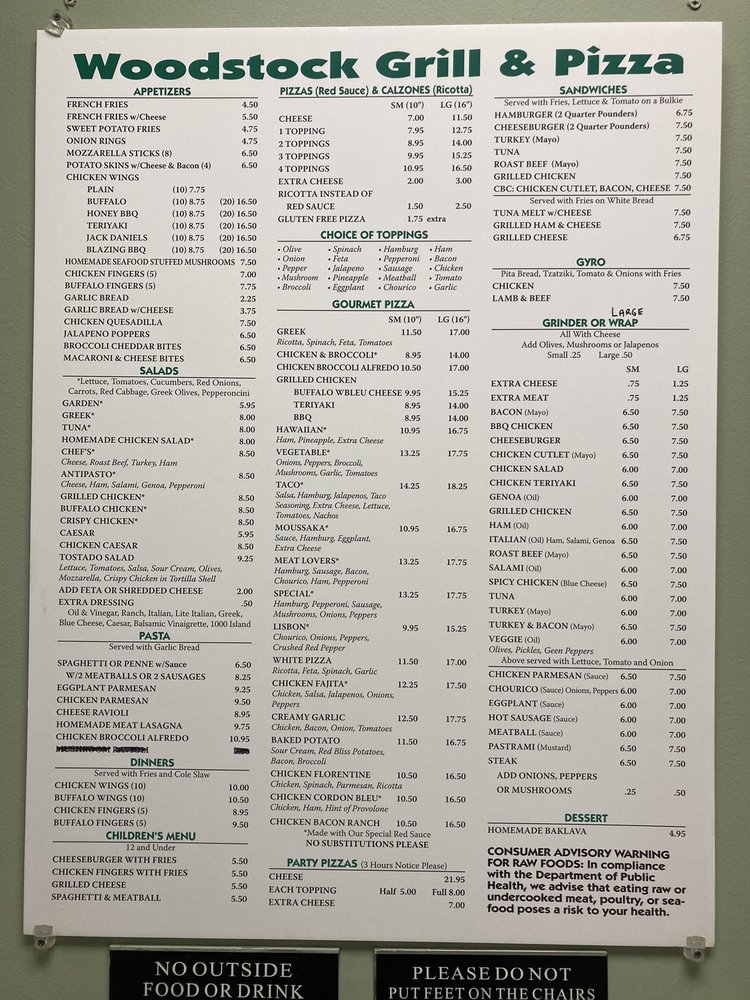 WOODSTOCK GRILL & PIZZA 17 Reviews Pizza 45 Route 171, Woodstock