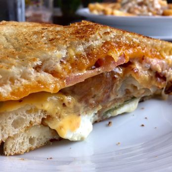 Blast & Brew - Five Cities Grilled Cheese (cheese, bacon, jalapeño popper, tomato and an onion ring...on a triple decker sourdough) - New American Near Me - Pismo Beach, California Blast & Brew - Five Cities Grilled Cheese (cheese, bacon, jalapeño popper, tomato and an onion ring...on a triple decker sourdough) - New American Near Me - Pismo Beach, California