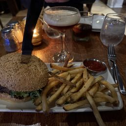Fig, arugula, Brie burger and espresso martini.
