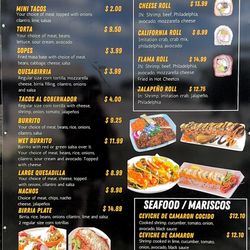 Tacos Y Sushi Culichi - Menu