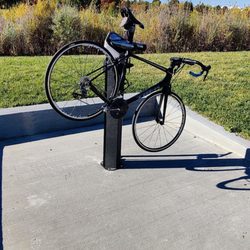 Bike repair stand next to East Park