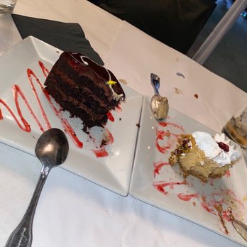 Mi Piace - Midnight fantasy chocolate cake and pumpkin cheesecake!  Not too sweet and just perfect. - Italian Near Me - Pasadena, California