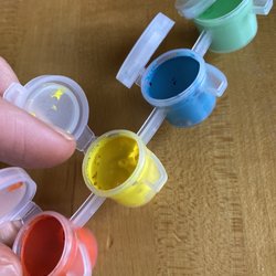 The rock kit paint was completely dry and unusable.
