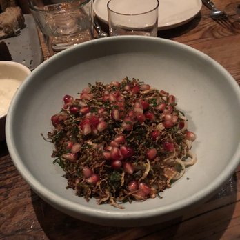 Rich Table - Linguine, Crispy Brussel Sprouts, Pomegranate - New American Near Me - San Francisco, California Rich Table - Linguine, Crispy Brussel Sprouts, Pomegranate - New American Near Me - San Francisco, California