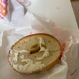 Bagel with "cream cheese" Bagel with "cream cheese"