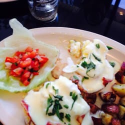 Cafecito - Eggs Benny, that's when we left, couldn't eat it at all! Powder sauce, soggy muffin and off smelling egg.