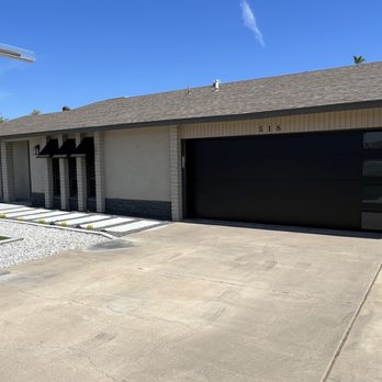 Quick Response Garage Door Service - After of a beautiful insulated door with windows down the side - Garage Door Services Near Me - Phoenix, Arizona