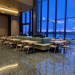 Mulva Cultural Center - Amazing snack bar lobby with view of the Fox River