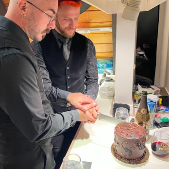 Cake Ann - The grooms cutting the cake! - Bakeries Near Me - Gloucester, Massachusetts
