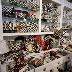 Large selection of Mackenzie-Childs Home Decor offerings.