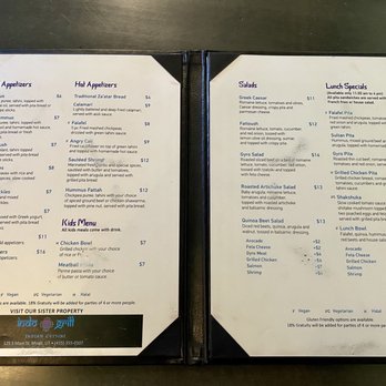 Sultan Mediterranean Grill - Menu - Mediterranean Near Me - Moab, Utah