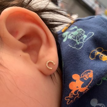 Clinical Ear Piercing - HorseShoe diamond earrings - Piercing Near Me - New York, New York