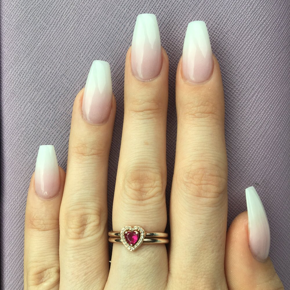 Queen B Nail Lounge - Ombré nails done with powder. - Nail Salons Near Me - Sunrise, Florida
