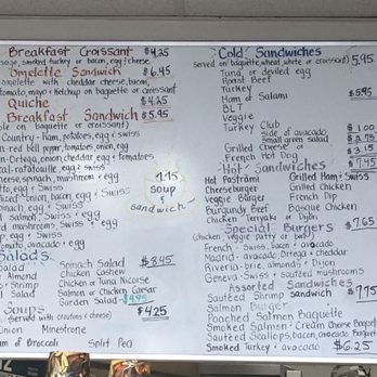 La Parisienne - Breakfast nd Cold Sandwiches menu- they make their own bread and pastries from scratch! - Bakeries Near Me - Morro Bay, California