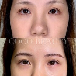 Coco Beauty Space - Nano combination brows. Adjusted the high low eye brows.