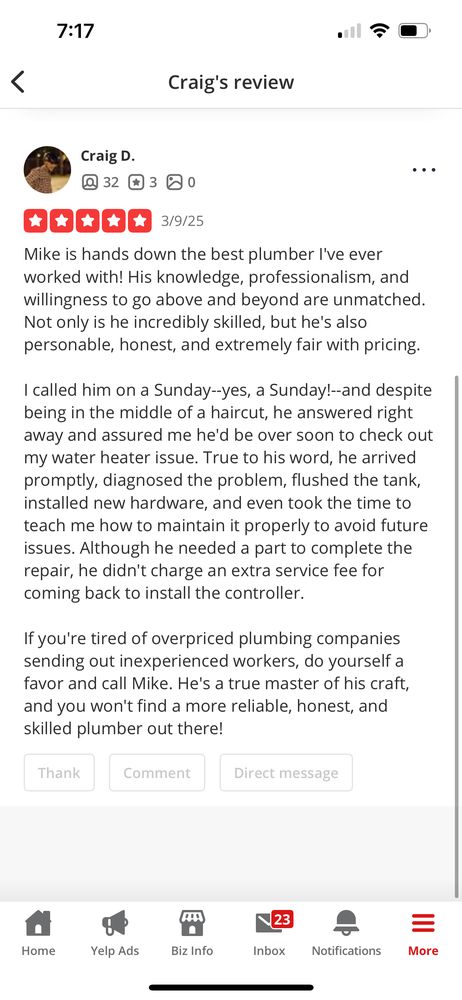 Slide of On My Way Plumbing & Drain Service