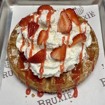 Bruxie - Starwberry and Whipped Cream Waffle - Sandwiches Near Me - Costa Mesa, California