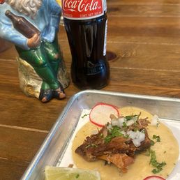 Carnitas.  Mexican Coke.  My gnome.