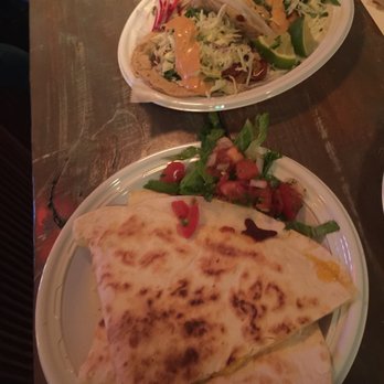 Fatty Daddy Taco - Grilled fish tacos (sauce was too spicy, but otherwise ok) and the best cheese quesadilla I've ever had. - Mexican Near Me - Brooklyn, New York