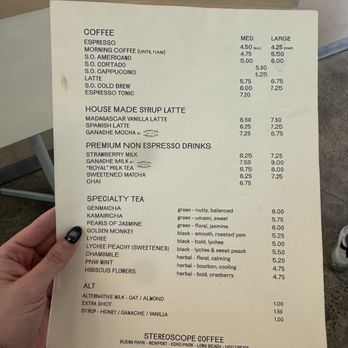 Stereoscope - Menu - Coffee Roasteries Near Me - Newport Beach, California Stereoscope - Menu - Coffee Roasteries Near Me - Newport Beach, California