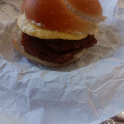 A Taste of Philly - Scrapple breakfast sandwitch on a pretzel roll