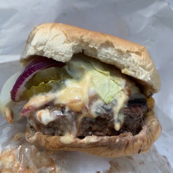 Burger Joint - Single cheeseburger with the works - American Near Me - New York, New York Burger Joint - Single cheeseburger with the works - American Near Me - New York, New York
