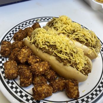 Judy's Grocery & Deli - Chilli Cheese Hot Dogs w/ a side of Tater Tots - Delis Near Me - La Follette, Tennessee Judy's Grocery & Deli - Chilli Cheese Hot Dogs w/ a side of Tater Tots - Delis Near Me - La Follette, Tennessee