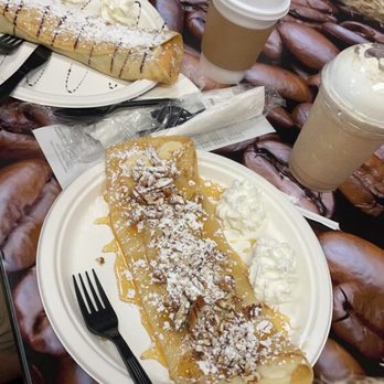 Capriccio Cafe - Bottom: honey crepe Top: Nutella crepe - Cafes Near Me - Destin, Florida