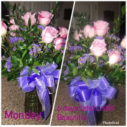 Jean's Flowers - My Beautiful Roses, the day I received them on the Left. 6 days later on the right...Still Beautiful