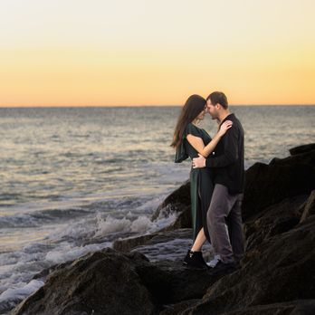 Colvert Optics - Engagement photos taken on the beautiful and rare Coquina Outcrop rocks located in Kure Beach, North Carolina - Session Photography Near Me