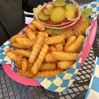 The Hop Diner - Fried Pork Tenderloin and fries - Pizza Near Me - Blue Eye, Missouri The Hop Diner - Fried Pork Tenderloin and fries - Pizza Near Me - Blue Eye, Missouri