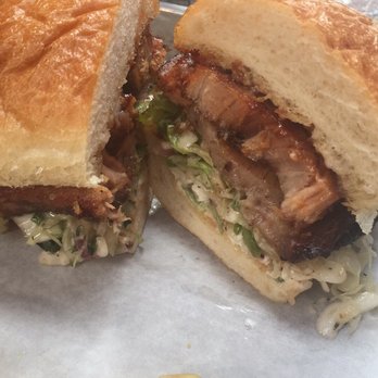 Beeryland - Porchetta sandwich with their bomb ass jalapeño cilantro coleslaw! - Sandwiches Near Me - Oakland, California Beeryland - Porchetta sandwich with their bomb ass jalapeño cilantro coleslaw! - Sandwiches Near Me - Oakland, California