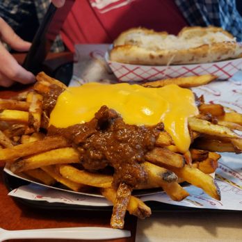 Dr Dawg - Chili cheese fries and Usinger brat with mustard and slaw. - Hot Dogs Near Me - Thiensville, Wisconsin Dr Dawg - Chili cheese fries and Usinger brat with mustard and slaw. - Hot Dogs Near Me - Thiensville, Wisconsin