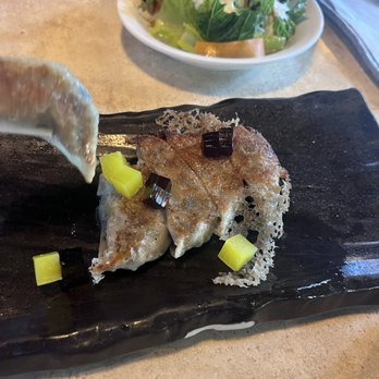 O'Kims - Truffle Mandu w Soy sauce jello cubes :O - Korean Near Me - Honolulu, Hawaii