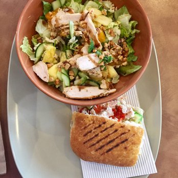 Panera Bread - Chinese citrus cashew salad with chipotle chicken sandwich - Sandwiches Near Me - Princeton, New Jersey