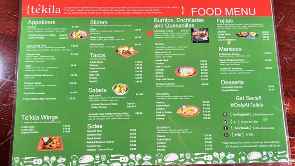 Menu photo 1 Te'Kila Los Angeles, CA Menu photo 1 Te'Kila Los Angeles, CA