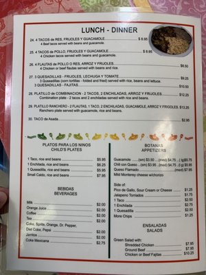 Menu photo 1 Tia Nena's Junction, TX