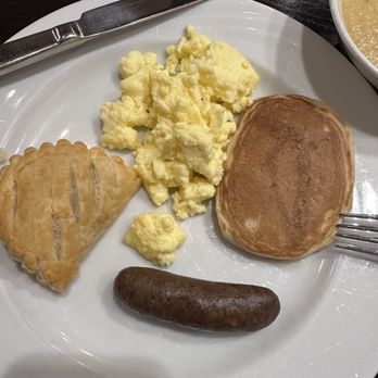 Eques - Scrambled egg, pancake, chicken sausage. - Breakfast & Brunch Near Me - Bellevue, Washington Eques - Scrambled egg, pancake, chicken sausage. - Breakfast & Brunch Near Me - Bellevue, Washington