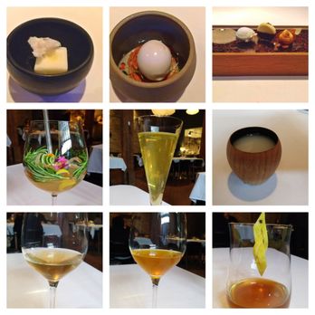 Oriole - 3 of 13 courses and 6 of 9 drink paring in this picture. - New American Near Me - Chicago, Illinois