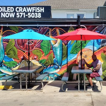 Nola Crawfish King - Outdoor Mural, loved the colors - Caterers Near Me - New Orleans, Louisiana Nola Crawfish King - Outdoor Mural, loved the colors - Caterers Near Me - New Orleans, Louisiana