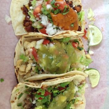 Tacos Mexico - 3 taco plate. Chicken, beef and tongue - Mexican Near Me - Richmond, Virginia Tacos Mexico - 3 taco plate. Chicken, beef and tongue - Mexican Near Me - Richmond, Virginia
